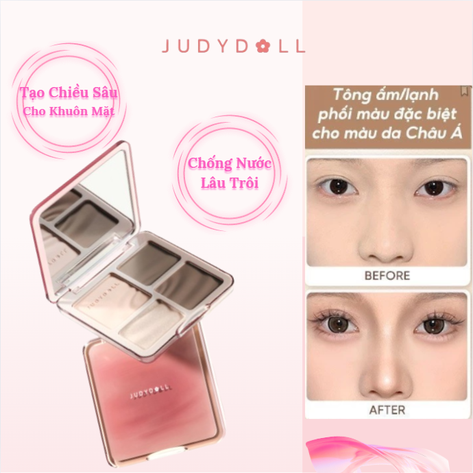 Bảng Highlight Tạo Khối JUDYDOLL 4 Màu Highlight Contour Palette Bắt Sáng Và Tạo Khối Tự Nhiên