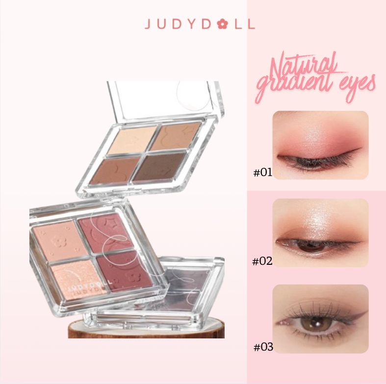 Bảng Phấn Mắt 4 màu JUDYDOLL 4 Colors Eyeshadow - Lên Màu Chuẩn Lâu Trôi Tự Nhiên