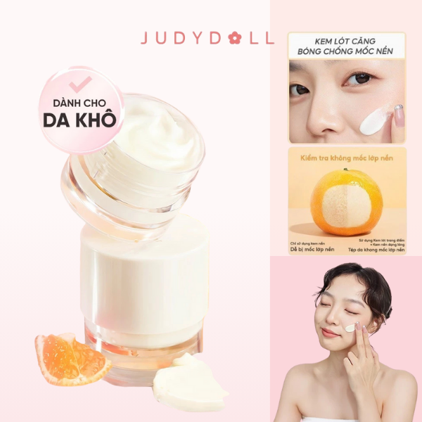 Kem Lót Trang Điểm JUDYDOLL Dưỡng Ẩm Hương Quýt Biển Nâng Tone Kiềm Dầu Thu Nhỏ Lỗ Chân Lông Mịn Màng